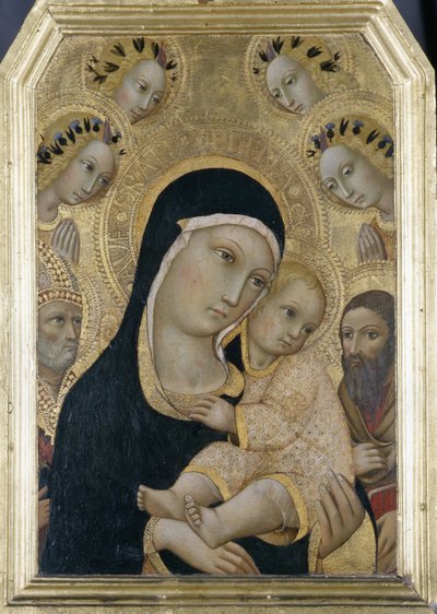 Madonna mit Kind, Engeln und Heiligen von Sano di Pietro